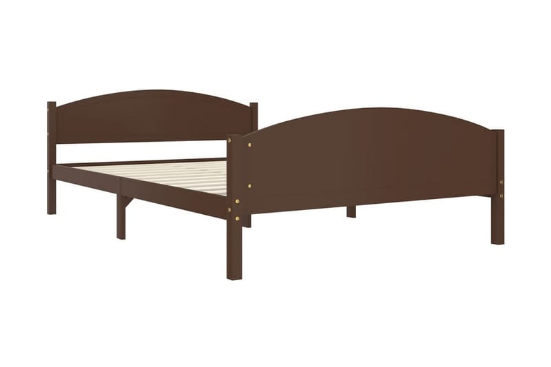 Sängram mörkbrun massiv furu 140x200 cm - Mörkbrun - Möbler - Sovrum - Sängram & sängstomme