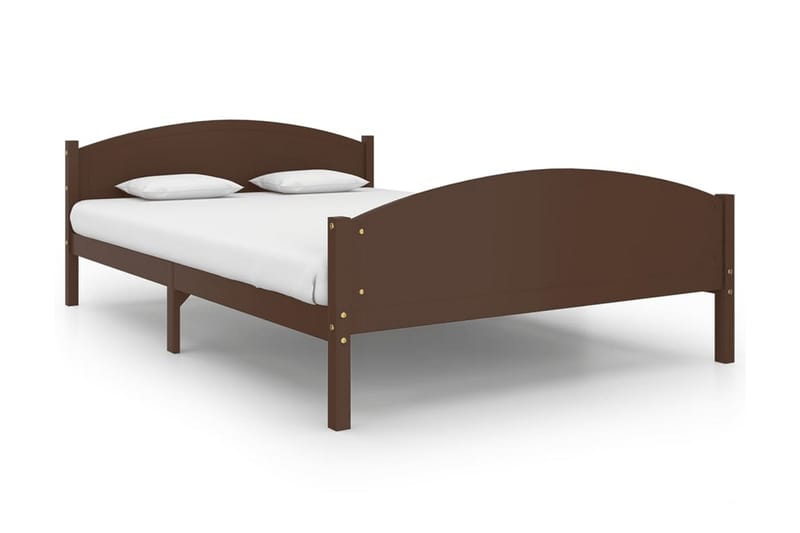 Sängram mörkbrun massiv furu 160x200 cm - Mörkbrun - Möbler - Sovrum - Sängram & sängstomme