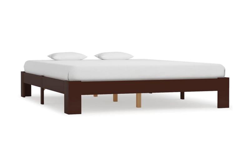 Sängram mörkbrun massiv furu 180x200 cm - Brun - Möbler - Sovrum - Sängram & sängstomme