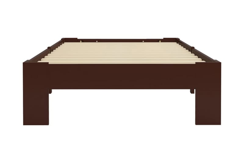 Sängram mörkbrun massiv furu 90x200 cm - Brun - Möbler - Sovrum - Sängram & sängstomme