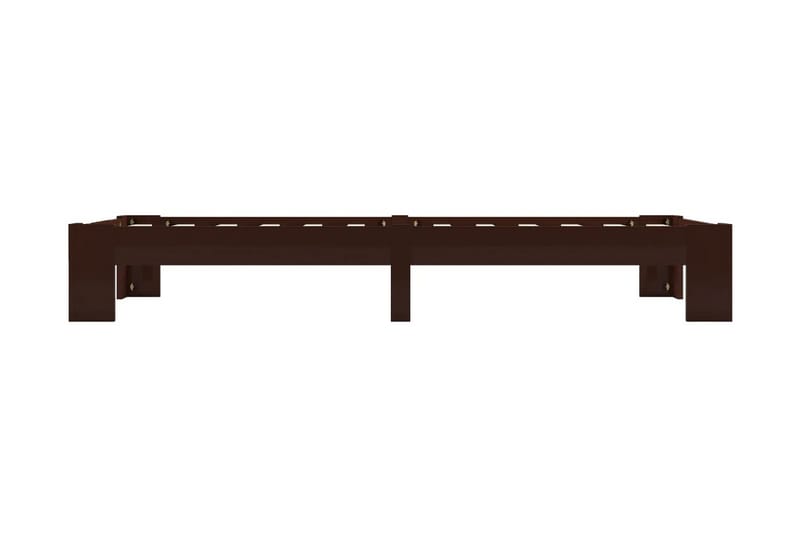 Sängram mörkbrun massiv furu 90x200 cm - Brun - Möbler - Sovrum - Sängram & sängstomme