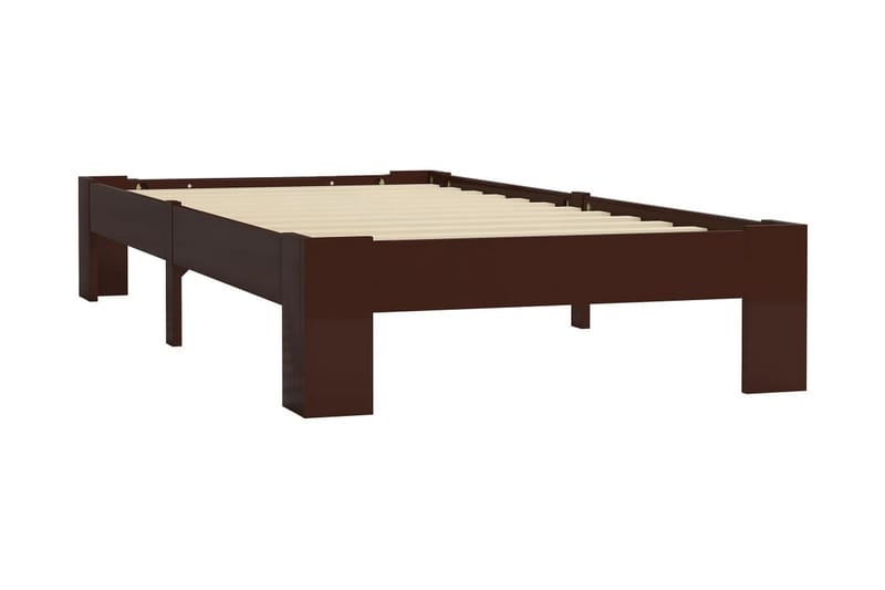 Sängram mörkbrun massiv furu 90x200 cm - Brun - Möbler - Sovrum - Sängram & sängstomme