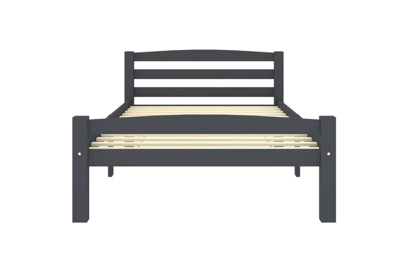 Sängram mörkgrå massiv furu 100x200 cm - Grå - Möbler - Sovrum - Sängram & sängstomme