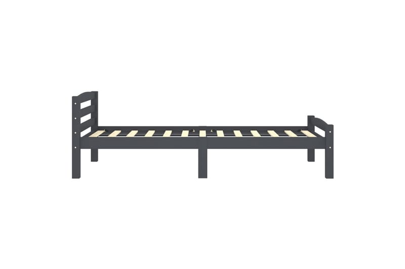 Sängram mörkgrå massiv furu 100x200 cm - Grå - Möbler - Sovrum - Sängram & sängstomme