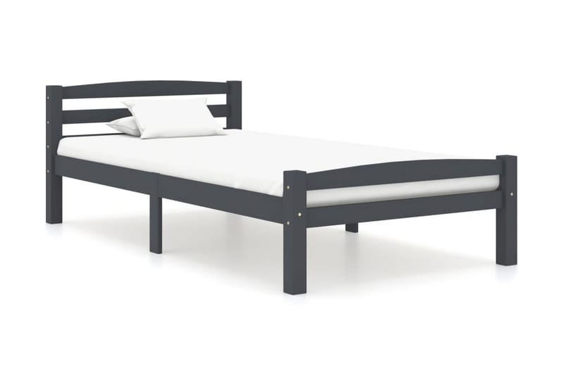 Sängram mörkgrå massiv furu 100x200 cm - Grå - Möbler - Sovrum - Sängram & sängstomme