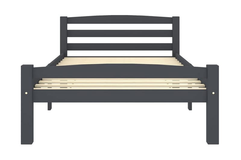 Sängram mörkgrå massiv furu 100x200 cm - Grå - Möbler - Sovrum - Sängram & sängstomme