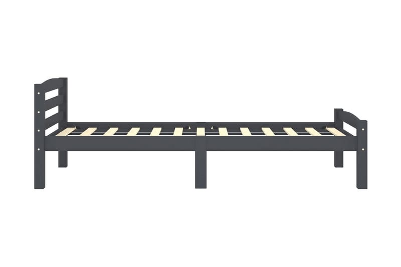 Sängram mörkgrå massiv furu 100x200 cm - Grå - Möbler - Sovrum - Sängram & sängstomme