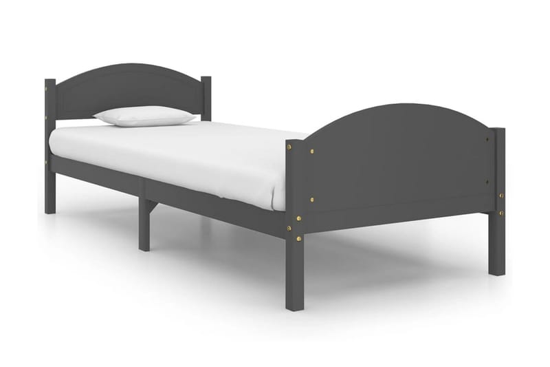 Sängram mörkgrå massiv furu 100x200 cm - Mörkgrå - Möbler - Sovrum - Sängram & sängstomme