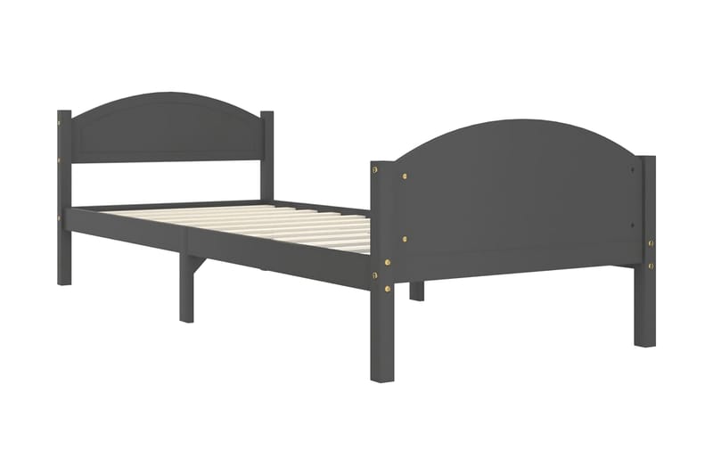 Sängram mörkgrå massiv furu 100x200 cm - Mörkgrå - Möbler - Sovrum - Sängram & sängstomme
