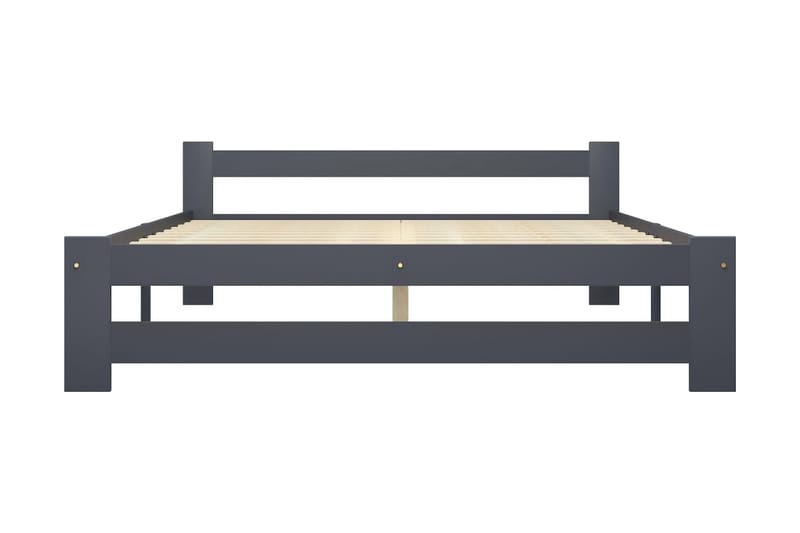 Sängram mörkgrå massiv furu 120x200 cm - Grå - Möbler - Sovrum - Sängram & sängstomme
