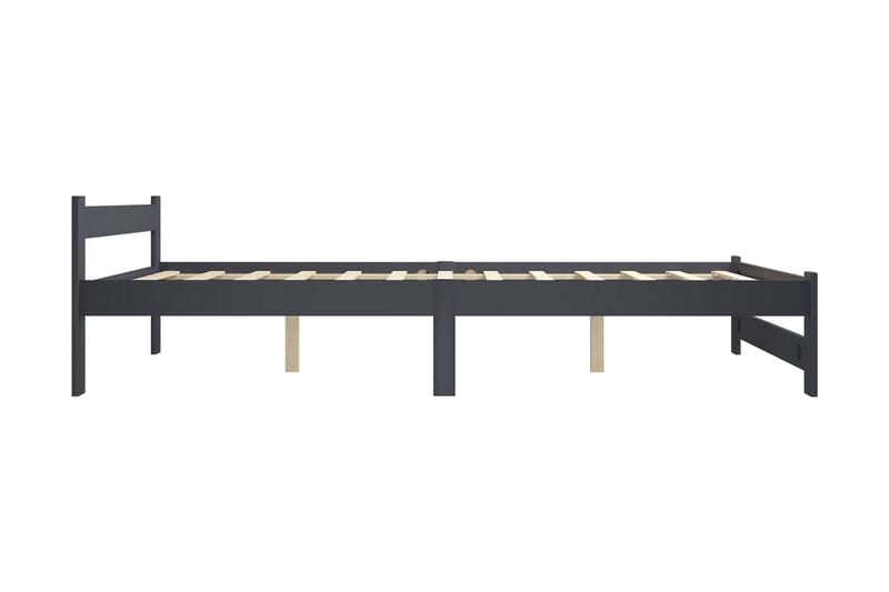 Sängram mörkgrå massiv furu 120x200 cm - Grå - Möbler - Sovrum - Sängram & sängstomme