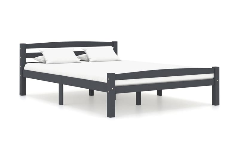 Sängram mörkgrå massiv furu 120x200 cm - Grå - Möbler - Sovrum - Sängram & sängstomme