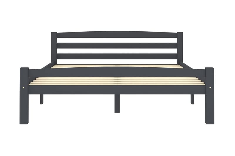 Sängram mörkgrå massiv furu 120x200 cm - Grå - Möbler - Sovrum - Sängram & sängstomme