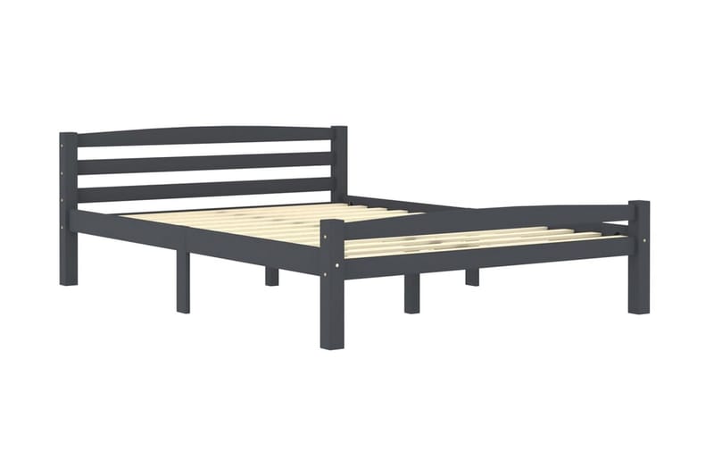 Sängram mörkgrå massiv furu 120x200 cm - Grå - Möbler - Sovrum - Sängram & sängstomme