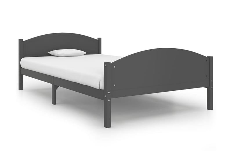 Sängram mörkgrå massiv furu 120x200 cm - Mörkgrå - Sängram & sängstomme