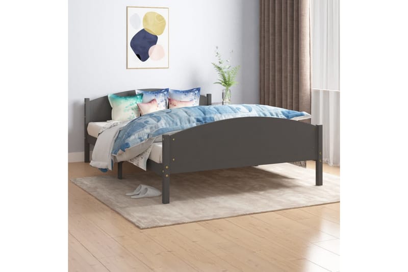 Sängram mörkgrå massiv furu 160x200 cm - Mörkgrå - Möbler - Sovrum - Sängram & sängstomme