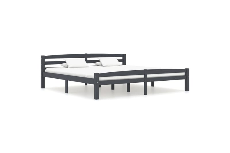 Sängram mörkgrå massiv furu 200x200 cm - Grå - Möbler - Sovrum - Sängram & sängstomme