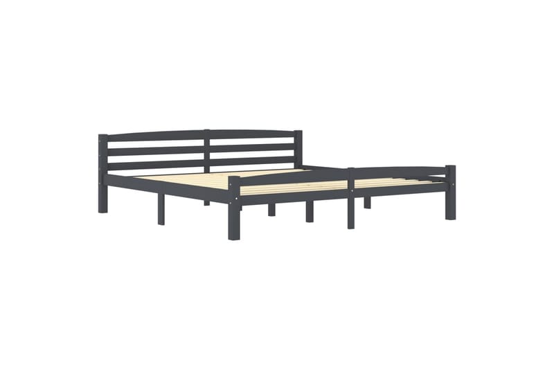 Sängram mörkgrå massiv furu 200x200 cm - Grå - Möbler - Sovrum - Sängram & sängstomme