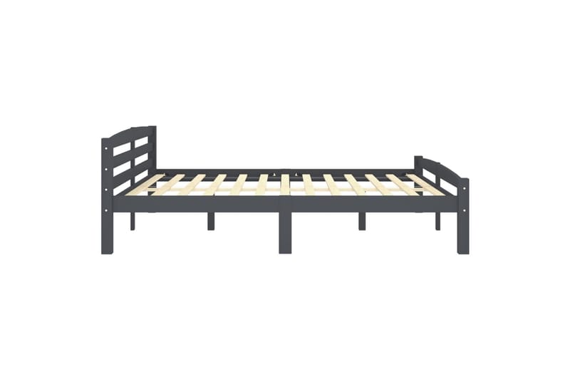 Sängram mörkgrå massiv furu 200x200 cm - Grå - Möbler - Sovrum - Sängram & sängstomme