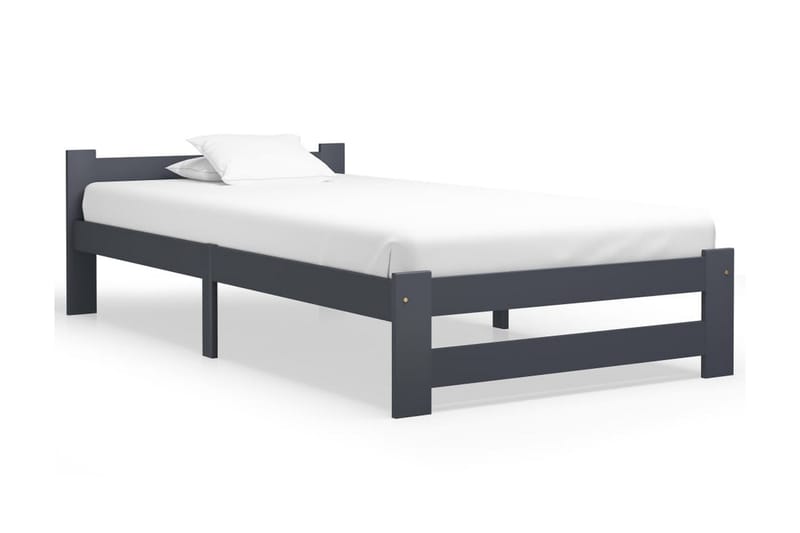 Sängram mörkgrå massiv furu 90x200 cm - Grå - Möbler - Sovrum - Sängram & sängstomme