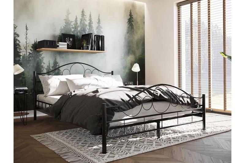 Sängram NOREMI 160x200 - Svart - Möbler - Sovrum - Sängram & sängstomme