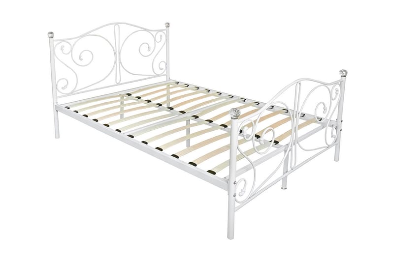 Sängram ROLEMI 140x200 - Vit - Möbler - Sovrum - Sängram & sängstomme