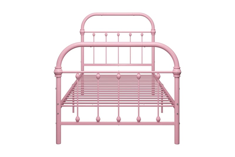 Sängram rosa metall 100x200 cm - Rosa - Möbler - Sovrum - Sängram & sängstomme