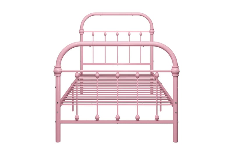 Sängram rosa metall 100x200 cm - Rosa - Sängram & sängstomme