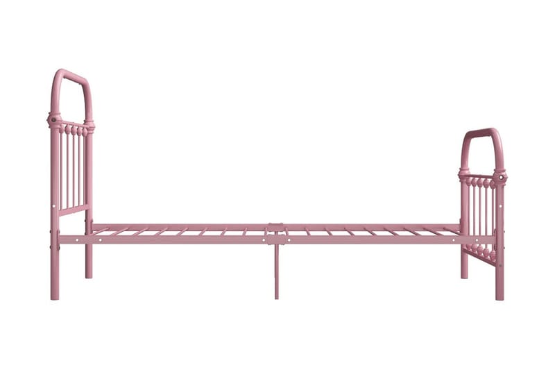 Sängram rosa metall 100x200 cm - Rosa - Möbler - Sovrum - Sängram & sängstomme