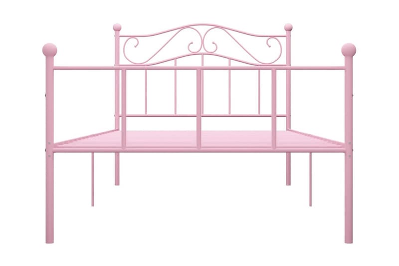 Sängram rosa metall 100x200 cm - Rosa - Möbler - Sovrum - Sängram & sängstomme