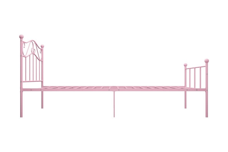 Sängram rosa metall 100x200 cm - Rosa - Möbler - Sovrum - Sängram & sängstomme