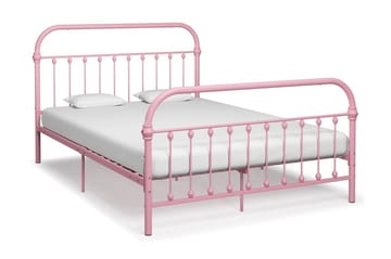 Sängram rosa metall 120x200 cm