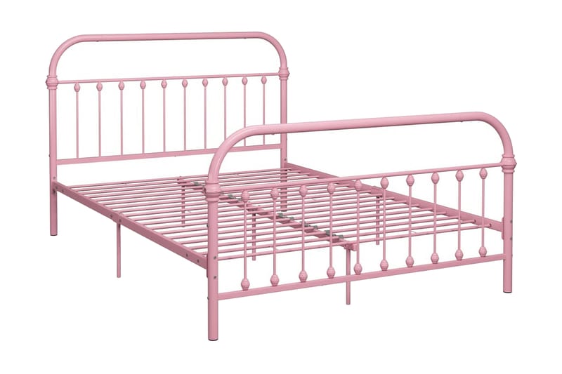 Sängram rosa metall 120x200 cm - Rosa - Möbler - Sovrum - Sängram & sängstomme