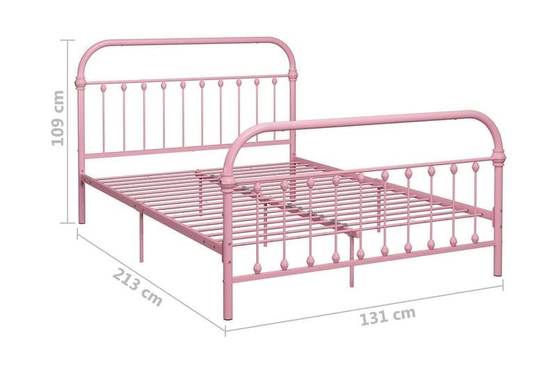 Sängram rosa metall 120x200 cm - Rosa - Sängram & sängstomme