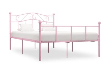 Sängram rosa metall 160x200 cm