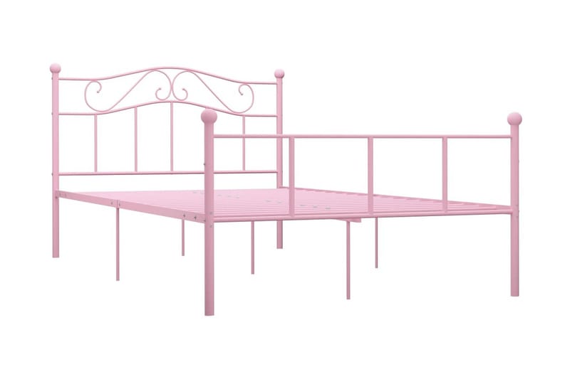 Sängram rosa metall 160x200 cm - Rosa - Möbler - Sovrum - Sängram & sängstomme
