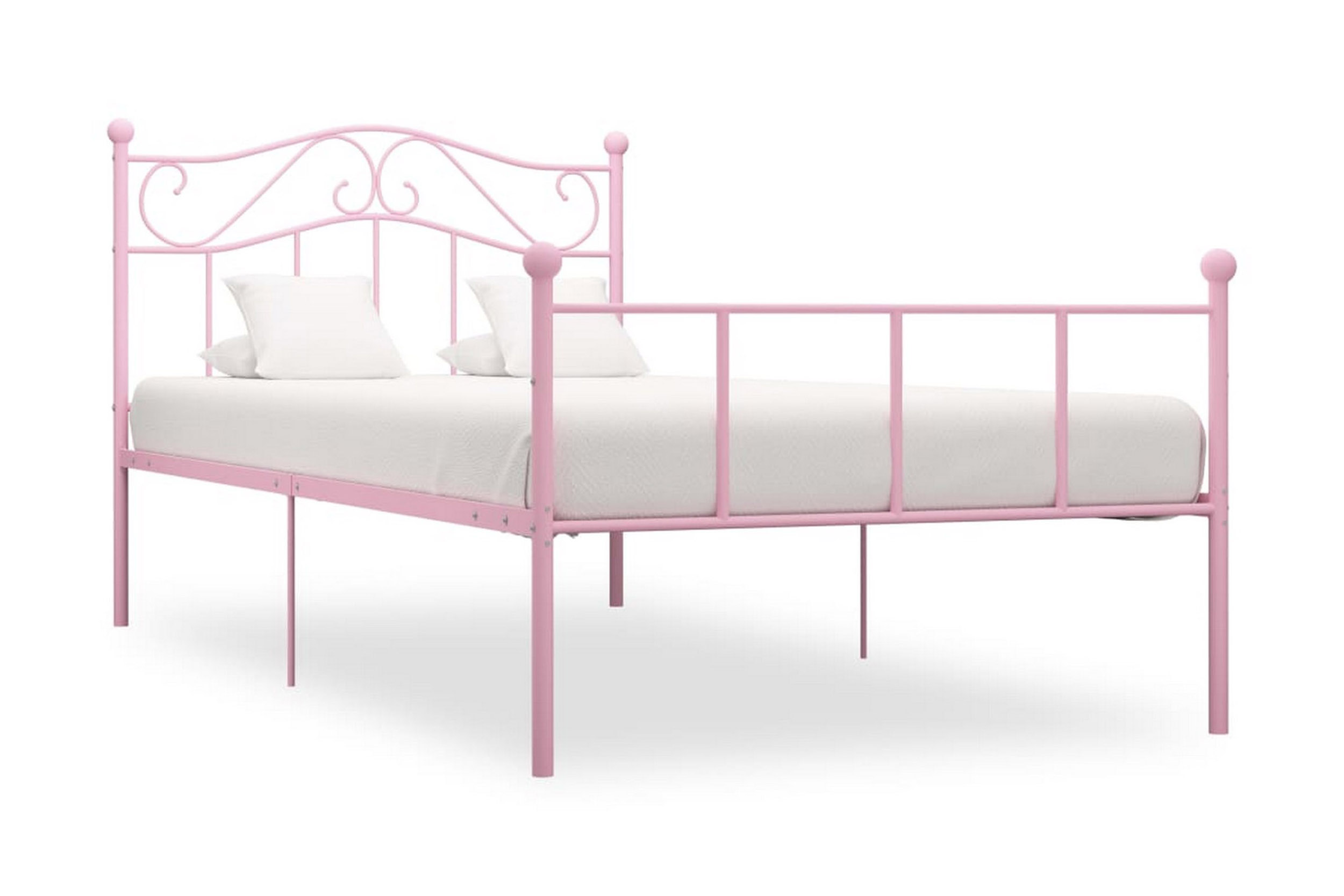 Sängram rosa metall 90×200 cm – Rosa