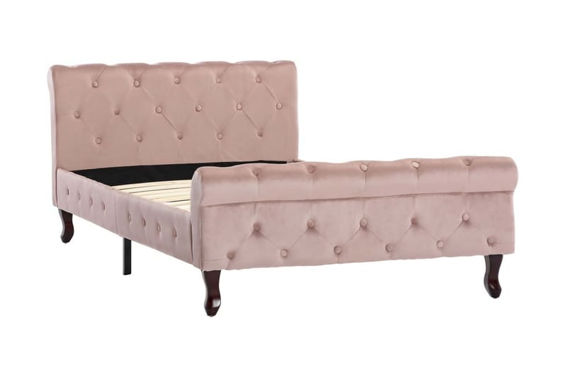 Sängram rosa sammet 100x200 cm - Rosa - Möbler - Sovrum - Sängram & sängstomme