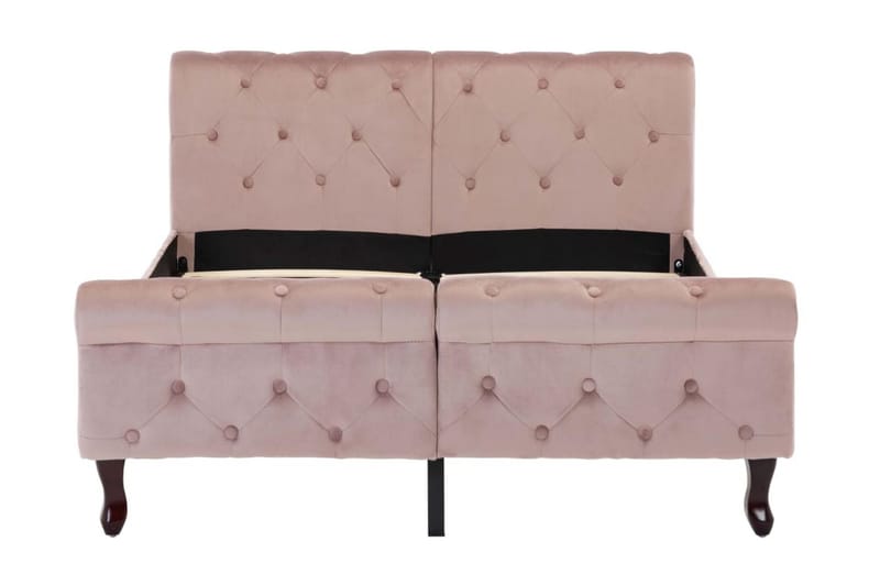 Sängram rosa sammet 120x200 cm - Rosa - Sängram & sängstomme