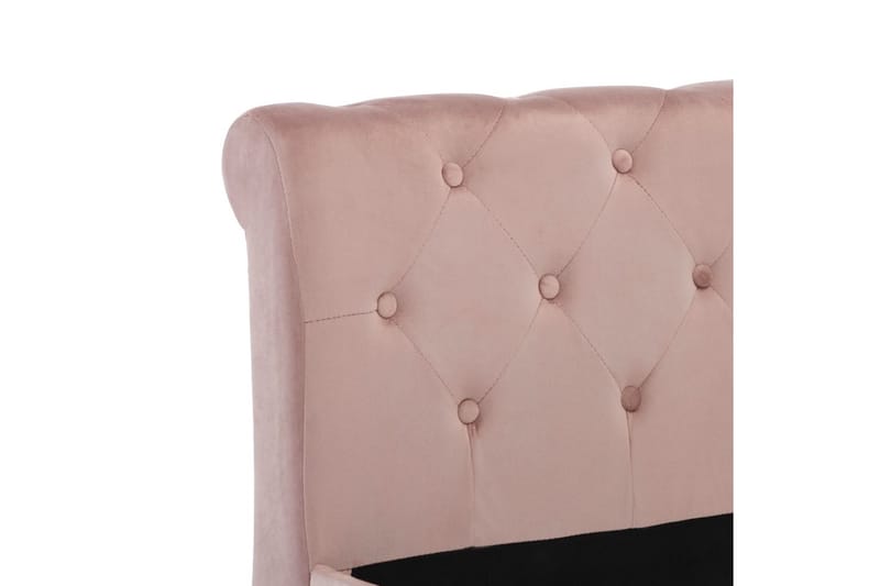 Sängram rosa sammet 90x200 cm - Rosa - Möbler - Sovrum - Sängram & sängstomme