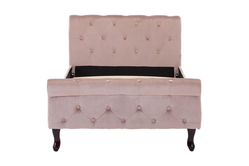 Sängram rosa sammet 90x200 cm - Rosa - Möbler - Sovrum - Sängram & sängstomme