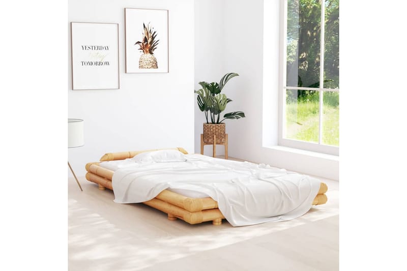 Sängram svart bambu 120x200 cm - Brun - Möbler - Sovrum - Sängram & sängstomme