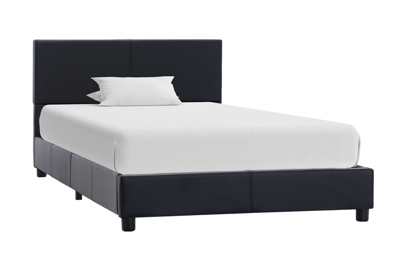 Sängram svart konstläder 90x200 cm - Svart - Möbler - Sovrum - Sängram & sängstomme