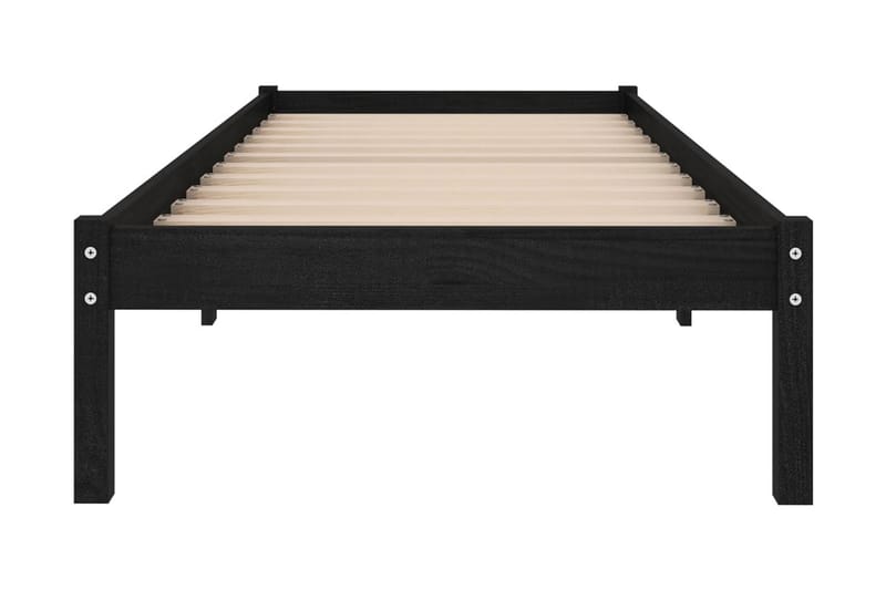 Sängram svart massiv furu 100x200 cm - Svart - Möbler - Sovrum - Sängram & sängstomme
