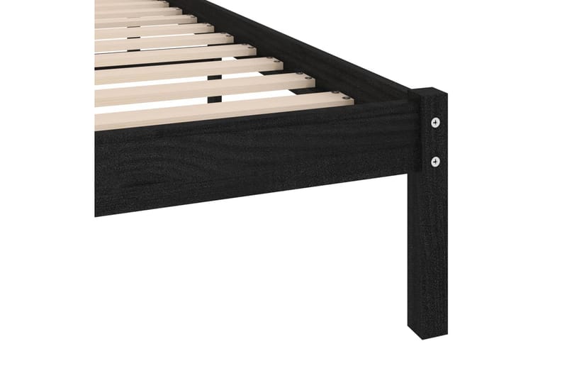 Sängram svart massiv furu 100x200 cm - Svart - Möbler - Sovrum - Sängram & sängstomme