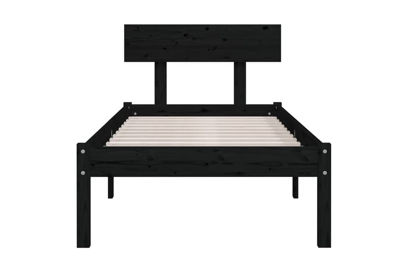 Sängram svart massiv furu 100x200 cm - Svart - Möbler - Sovrum - Sängram & sängstomme