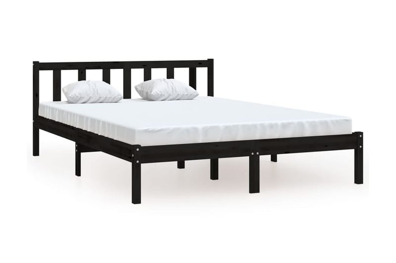 Sängram svart massiv furu 140x190 cm - Svart - Möbler - Sovrum - Sängram & sängstomme