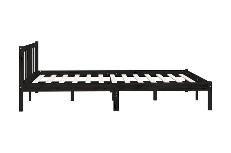 Sängram svart massiv furu 140x190 cm - Svart - Möbler - Sovrum - Sängram & sängstomme