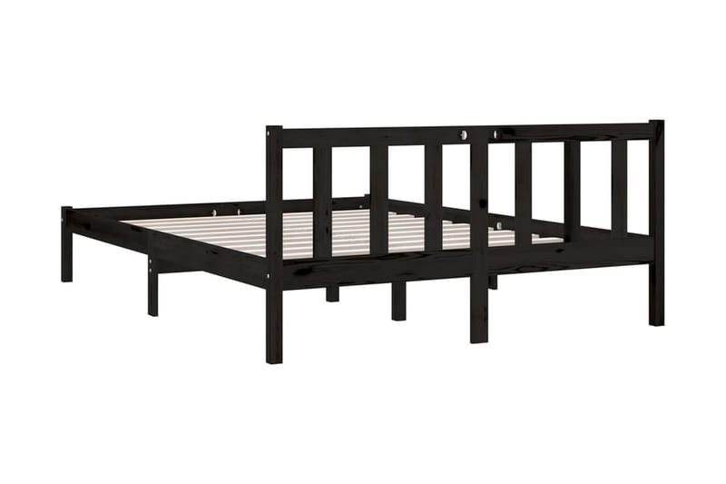 Sängram svart massiv furu 140x190 cm - Svart - Möbler - Sovrum - Sängram & sängstomme