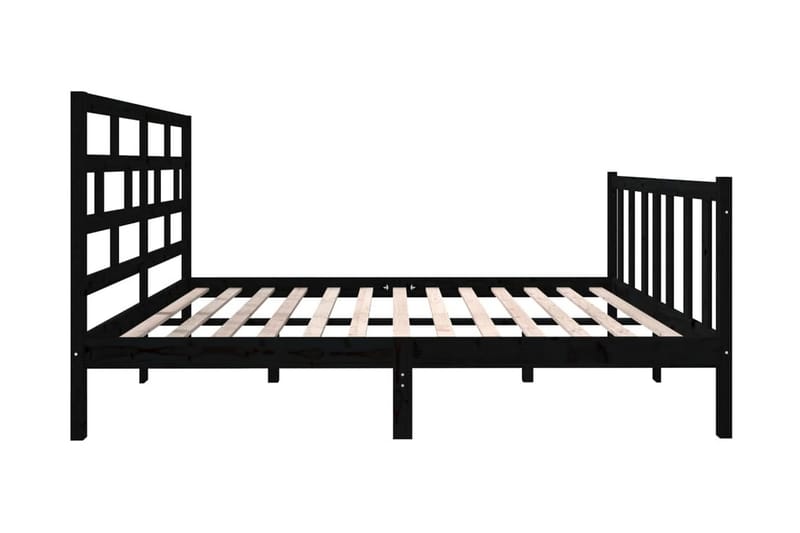 Sängram svart massiv furu 140x190 cm - Svart - Möbler - Sovrum - Sängram & sängstomme
